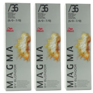Wella Magma 3 x 120 g /36 gold violett aufhellende Strähnen-Haarfarbe
