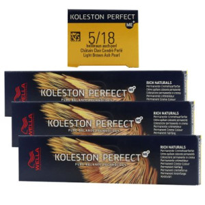 Wella Koleston 3 x 60 ml 5/18 hellbraun asch perl