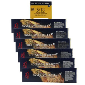 Wella Koleston 6 x 60 ml 5/18 hellbraun asch perl
