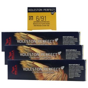 Wella Koleston 3 x 60 ml 6/91 dunkelblond cendre asch