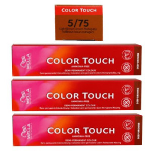 Wella Color Touch Deep Browns 3 x 60 ml 5/75 hellbraun braun mahagoni