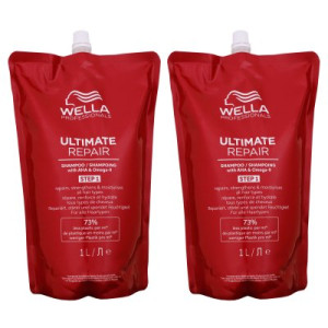 Wella Ultimate Repair Shampoo 2 x 1000 ml Nachfüllpack für geschädigtes & strapaziertes Haar