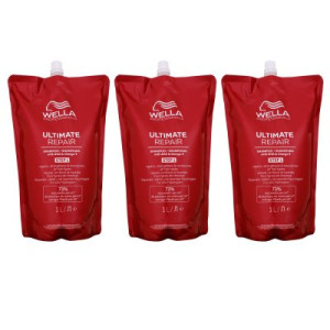 Wella Ultimate Repair Shampoo 3 x 1000 ml Nachfüllpack für geschädigtes & strapaziertes Haar