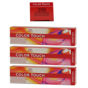 Wella Color Touch Vibrants Reds 3 x 60 ml 3/66 dunkelbraun intensiv violett
