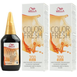 Wella Color Fresh Tönungsliquid 2 x 75 ml 7/00 mittelblond natur