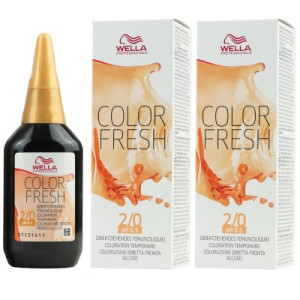 Wella Color Fresh Tönungsliquid 2 x 75 ml 2/0 schwarz
