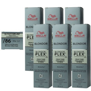 Wella Plex Cream Toners 6 x 60 ml /86 Ultra Cool Booster