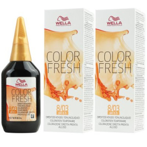 Wella Color Fresh Tönungsliquid 2 x 75 ml 8/03 helllblond natur gold
