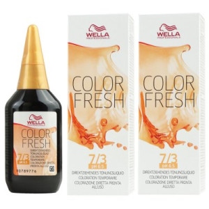 Wella Color Fresh Tönungsliquid 2 x 75 ml 7/3 mittelblond gold