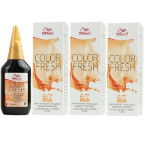 Wella Color Fresh Tönungsliquid 3 x 75 ml 6/7 dunkelblond braun