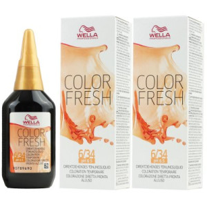 Wella Color Fresh Tönungsliquid 2 x 75 ml 6/34 dunkelblond gold rot