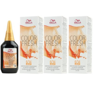 Wella Color Fresh Tönungsliquid 3 x 75 ml 6/34 dunkelblond gold rot