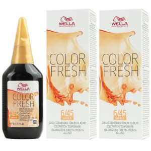 Wella Color Fresh Tönungsliquid 2 x 75 ml 6/45 dunkelblond rot mahagoni