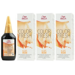 Wella Color Fresh Tönungsliquid 3 x 75 ml 6/45 dunkelblond rot mahagoni