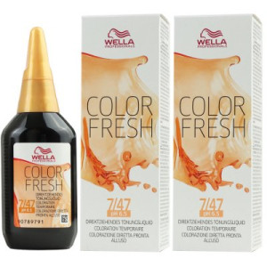 Wella Color Fresh Tönungsliquid 2 x 75 ml 7/47 mittelblond rot braun