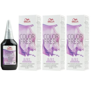 Wella Color Fresh Tönungsliquid 3 x 75 ml 8/81 hellblond perl asch