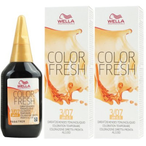 Wella Color Fresh Tönungsliquid 2 x 75 ml 3/07 dunkelbraun natur braun