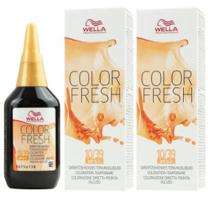 Wella Color Fresh Tönungsliquid 2 x 75 ml 10/39 hell lichtblond gold cendre