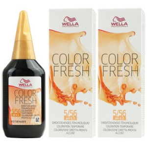 Wella Color Fresh Tönungsliquid 2 x 75 ml 5/56 hellbraun mahagoni violett
