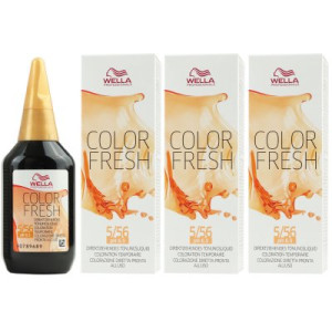 Wella Color Fresh Tönungsliquid 3 x 75 ml 5/56 hellbraun mahagoni violett