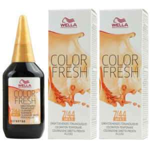 Wella Color Fresh Tönungsliquid 2 x 75 ml 7/44 mittelblond rot intensiv