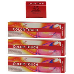 Wella Color Touch Vibrants Red 3 x 60 ml 4/6 mittelbraun violett