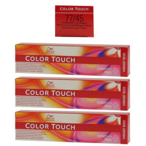 Wella Color Touch Vibrants Reds 3 x 60 ml 77/45 mittelblond intensiv rot mahagoni