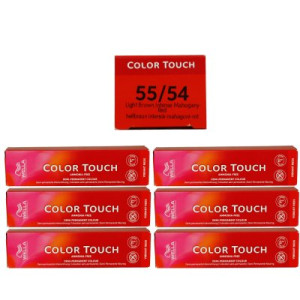 Wella Color Touch Vibrants Reds 6 x 60 ml 55/54 hellbraun intensiv mahagoni rot