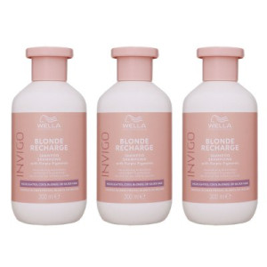 Wella Invigo Blonde Recharge 3 x 300 ml Haarshampoo Silbershampoo