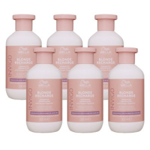 Wella Invigo Blonde Recharge 6 x 300 ml Haarshampoo Silbershampoo