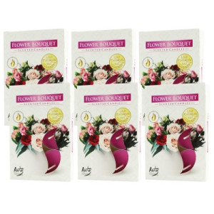 Scented Candle 6 x 6er Teelichte Duftkerzen Flower Bouquet - Blumenstrauß