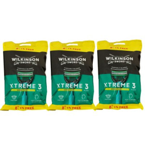 Wilkinson Sword Xtreme 3 Sensitive Comfort 3 x 12 Stück Rasierapparat 8 + 4