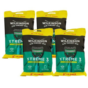 Wilkinson Sword Xtreme 3 Sensitive Comfort 4 x 12 Stück Rasierapparat 8 + 4
