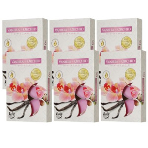 Scented Candle 6 x 6er Teelichte Duftkerzen Vanilla Orchid - Vanille Orchidee
