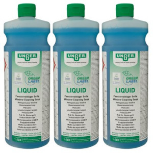 Unger Green Label Liquid GTL10 Fensterreinigungsseife 3 x 1 Liter gelartiges Konzentrat