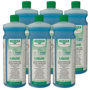 Unger Green Label Liquid GTL10 Fensterreinigungsseife 6 x 1 Liter gelartiges Konzentrat