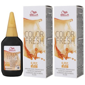 Wella Color Fresh Tönungsliquid 2 x 75 ml 5/55 hellbraun mahagoni intensiv