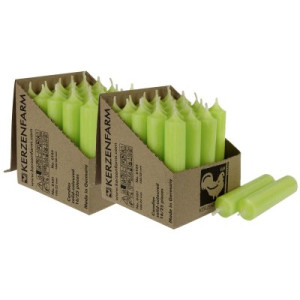 2 x 25 Stabkerzen Pastellgrün 100 x 22 mm Kerzenfarm Kerzen Candle