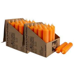 2 x 25 Stabkerzen Mandarin 100 x 22 mm Kerzenfarm Kerzen Candle