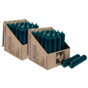 2 x 25 Stabkerzen Ozeanblau 100 x 22 mm Kerzenfarm Kerzen Candle