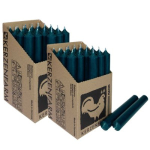 2 x 25 Stabkerzen Ozeanblau 180 x 22 mm Kerzenfarm Kerzen Candle