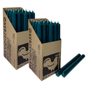 2 x 25 Stabkerzen Ozeanblau 250 x 22 mm Kerzenfarm Kerzen Candle