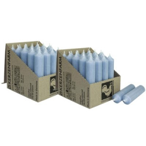 2 x 25 Stabkerzen Taubenblau 100 x 22 mm Kerzenfarm Kerzen Candle