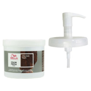 Wella Color Fresh Mask 500 ml Tönungsmaske Haartönung Chocolate Touch & 500 ml Dosierpumpe
