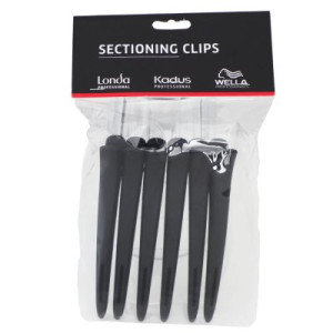 Wella Abteilclips 6 Stück Schwarz Black Haarclip Abteilklammern