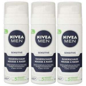 Nivea Men Sensitive 3 x 50 ml Rasierschaum Shaving Foam für empfindliche Haut