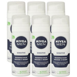 Nivea Men Sensitive 6 x 50 ml Rasierschaum Shaving Foam für empfindliche Haut