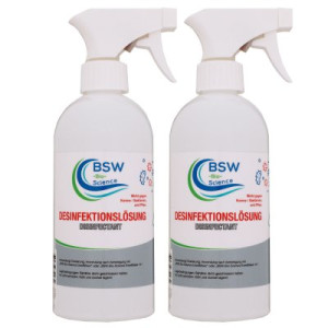 BSW Bio Science Desinfektionslösung 2 x 500 ml Sprühflasche Desinfektion