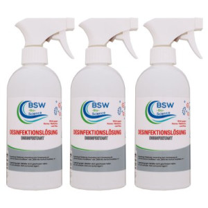 BSW Bio Science Desinfektionslösung 3 x 500 ml Sprühflasche Desinfektion