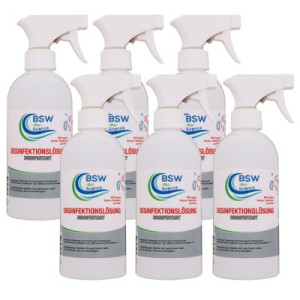 BSW Bio Science Desinfektionslösung 6 x 500 ml Sprühflasche Desinfektion